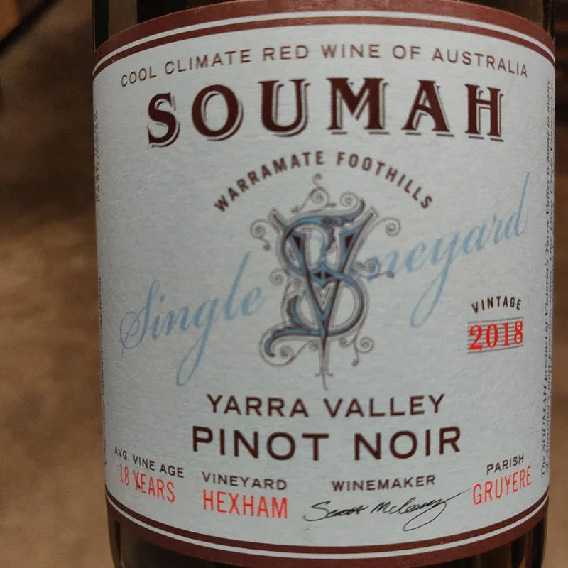 Soumah Hexham Single Vineyard Pinot Noir