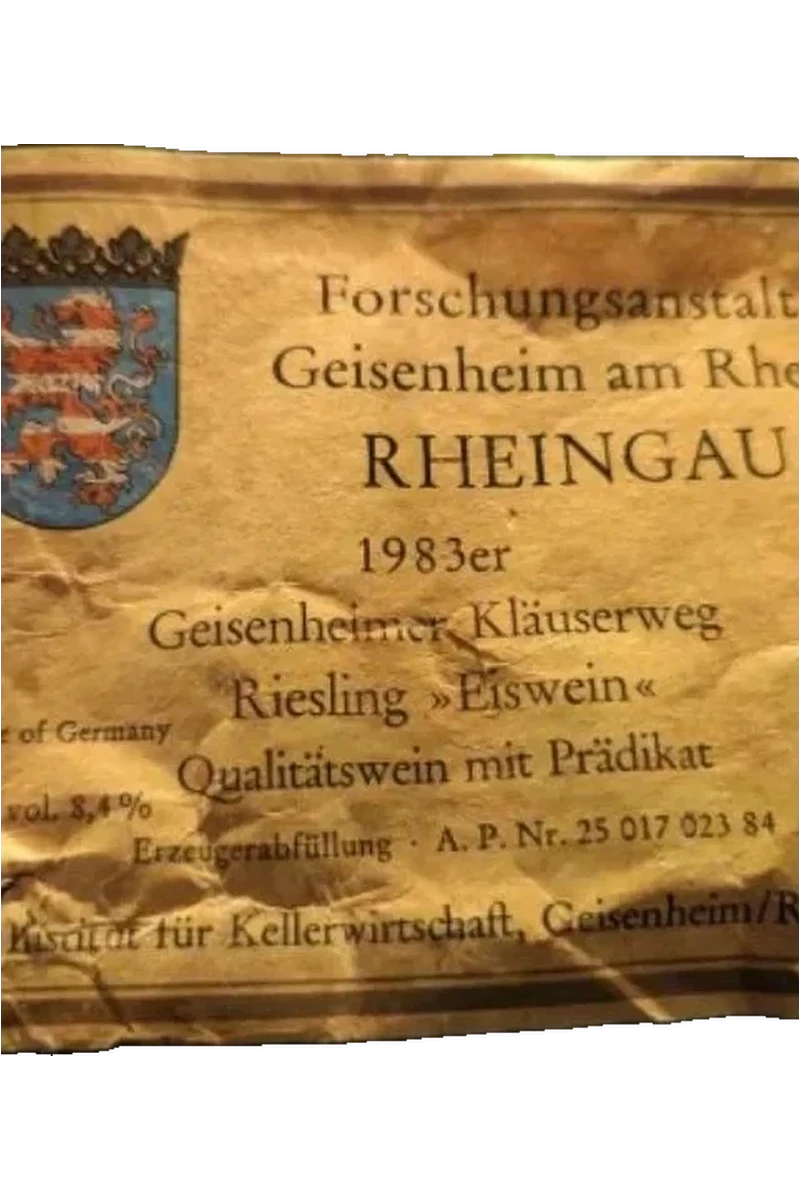 Forschungsanstalt Geisenheim Geisenheimer Kläuserweg Riesling Eiswein